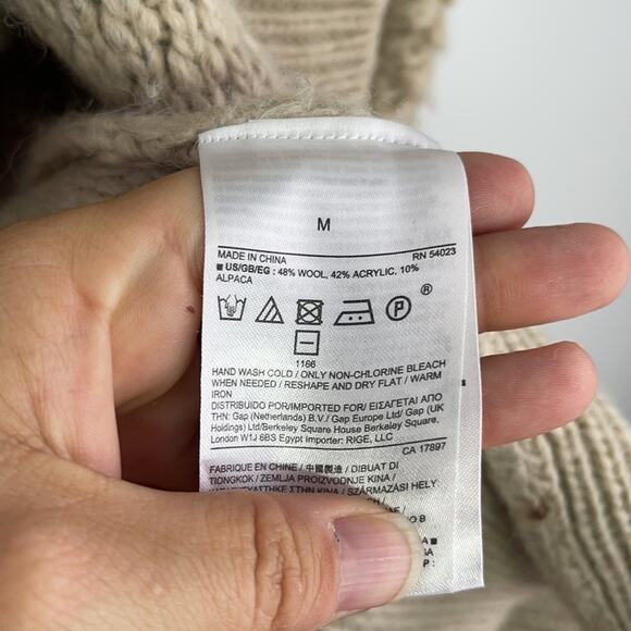 Banana Republic wool alpaca blend long line open front heavy weight cardigan M - Picture 6 of 10